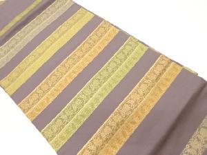 横段に花唐草模様織出し名古屋帯